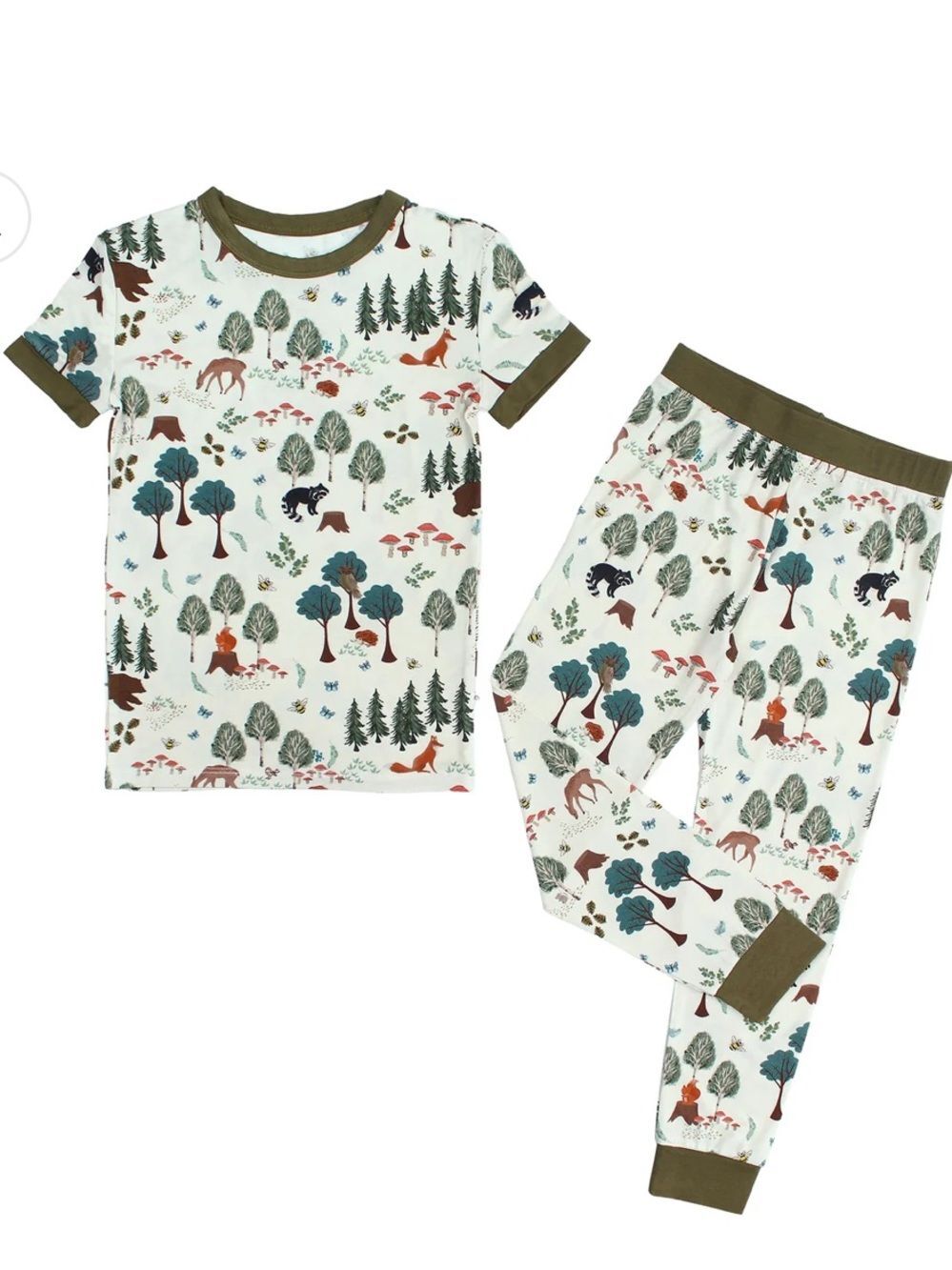 Emerson and Friends Bamboo Into the Woods Two Piece Pajama Set Size 3T Animals